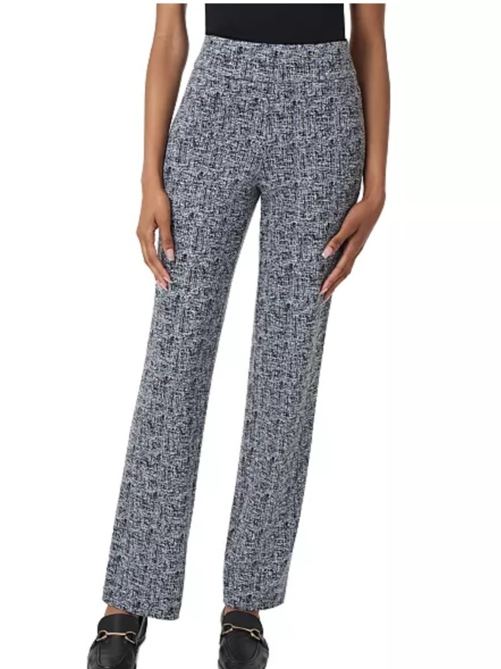 Jones New York
Petite Printed Pull-On Straight-Leg Trousers
